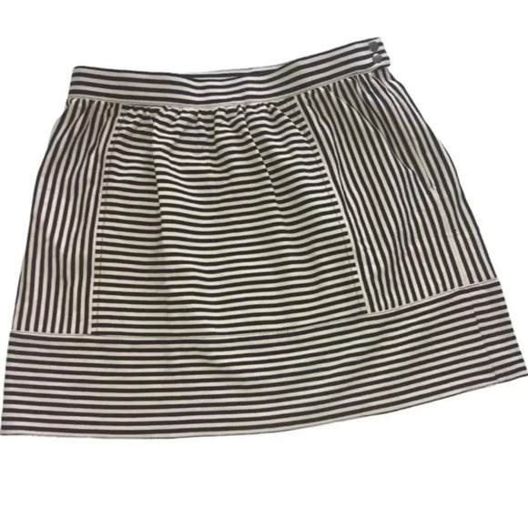 Madewell | Swivel Ponte | Classic Stripe Preppy Coastal Mini Skirt Size 0 XS XXS - Picture 2 of 6